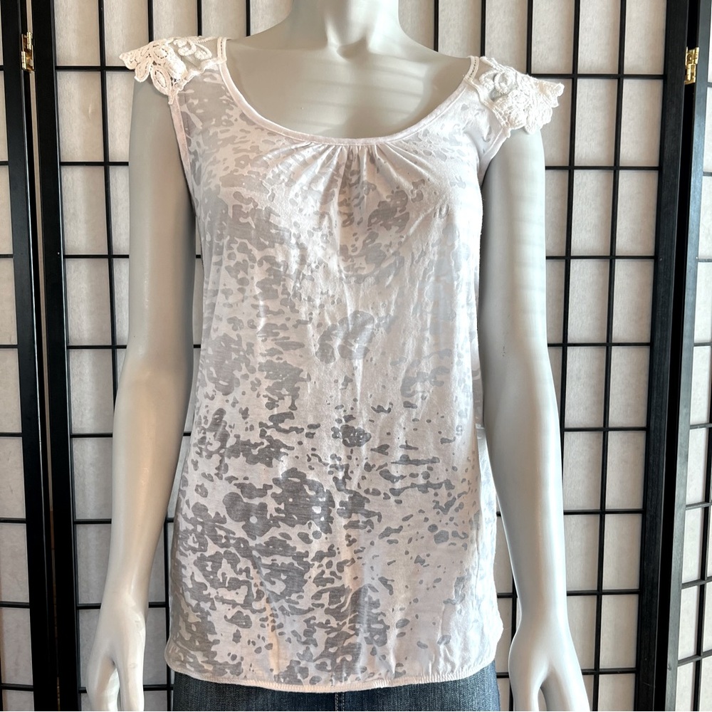 American Dream White Lacey Sheer Top
